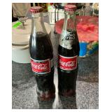 Two Coca-Cola Medio Litro Glass Bottles