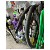 Mixed Lot of Cleaning Supplies, Hoses, and More