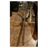 Unique Glass Top Coffee Table with hand crafted Wood Base