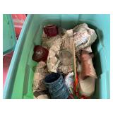 Box Lot of Christmas Decorations, "Graceful Angel" Figurine, and Household Items