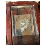 Display Table with Horse Etched Glass 16x24x27