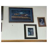 Collection of Framed Horse-Themed Art
