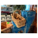 Assorted Basket Lot with Christmas Decorations
