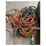 Mixed Lot of Extension Cords and Work Light
