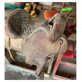 Western Saddle with Floral Tooling