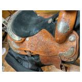Tex-Flex Tooled Leather Western Saddle