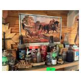 Eclectic Collection of Bottles, Advertising, and Decorative Items