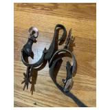 Pair of Vintage Silver Engraved Metal Western Spurs