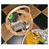 Mixed Lot of Household Items - Basket, Lights, and More