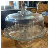 Clear Glass Cake Stand with Dome Cover