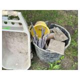Variety of Garden Tools and Supplies: Wheelbarrows, Buckets, and More