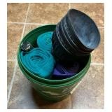 Bucket of leg wraps & bell boots