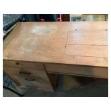 Singer Sewing Machine Cabinet with Machine and Stool