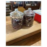 Pair of Decorative Glass Jars with Floral Potpourri