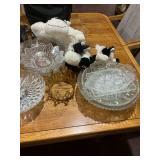 Glass Bowls, Decorative Crown, & Plush Animal Collection