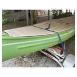 Dolphin Green Canoe with Trailer and Cover