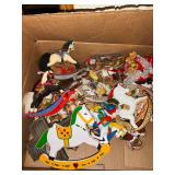 Box of Christmas Ornaments and Figurines