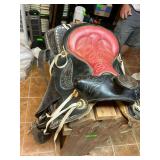 Ornate Western Parade Saddle with Red Seat