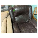 Brown Faux Leather Recliner Chair