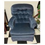 Comfortable Blue Corduroy Rocking Chair