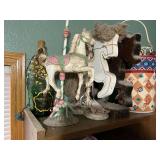 Carousel Horse Figurines and Decorative Bathroom Set