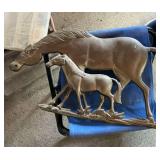 Brass Horse Wall Hanging and Garage Lot