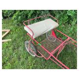 Red Metal Horse Cart