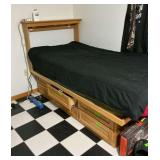 Twin Size Bed with Storage Drawers