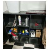 Black cubby bookcase with Contents