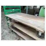 Industrial Wooden Platform Carts with Metal Frame and Wheels