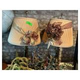 Pair of Decorative Table Lamps with Floral Accents