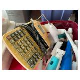 Mixed Box Lot: Calculator, Cassettes, Decorated Box