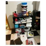 Shelf with Firefighter Training Books & Miscellaneous Items