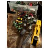 Large Lot of Assorted Farm & Construction Toy Vehicles
