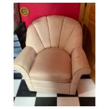 Upholstered Fan-Back Accent swivel Chair