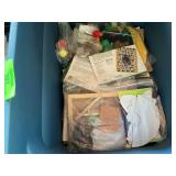 Craft Lot with Wooden Blocks and Supplies