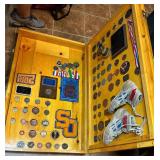 Handcrafted Wooden Display Case Filled with Assorted- 36x22x5