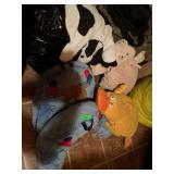 Lot of Stuffed Animals and Dog Show Pillow