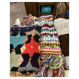 Assorted Handcrafted Blankets and Throws - Lot of Four