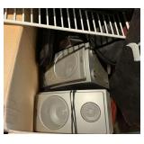 Box Lot with JWIN Speakers, Pads, and More