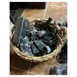 Basket of Electronics Cables and Power Adapters Lot