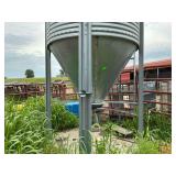 Galvanized Steel Grain Bin. Has 1 ton of corn in it.