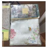 Lenox Butterfly Meadow Bath Collection - Shower Curtain, Tablecloth, Shower Hooks