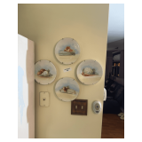 Collection of 4 Vegetable Motif Decorative Plates