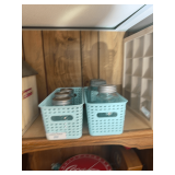 Two Baskets of Glass Mason Jars
