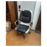 Black and White Office Chair with Casters