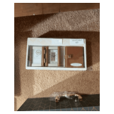 Bulova Leather Gift Set with Clock, Wallet, and Frame