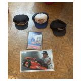Autographed A.J. Foyt Photo, Don Garlits Framed Print, and Racing Hats
