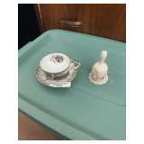Floral Cup and Saucer with Matching Bell