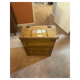 Wooden Toy Box with Clothesline Motif